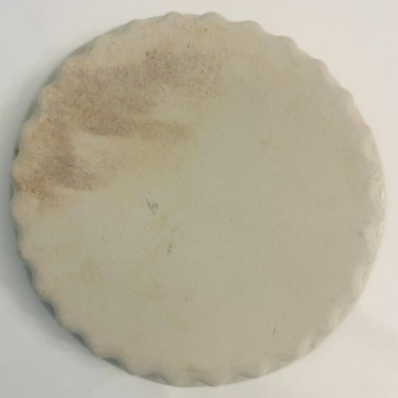 Vintage Flat Earth Pottery Spongeware Heart Baking Pie Dish Fluted Edges 1988 - Picture 2 of 6